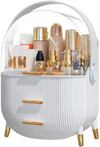 NestOrganix Makeup Organizer Skincare Organizers - Cosmetic Display Cases with Transparent Cover, SkinCare Organizers for Bathroom Countertop, Bedroom Vanity Desk, Lipstick Organizer, White Upgarde by Unknown
