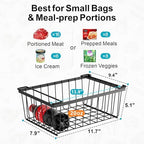iSPECLE Deep Freezer Organizer Bins - Storage Baskets for 5 Cu.Ft, 8 Pack - Image 4