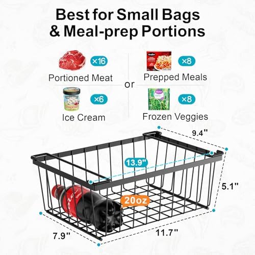 iSPECLE Deep Freezer Organizer Bins - Storage Baskets for 5 Cu.Ft, 8 Pack - Image 4