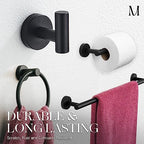 Marmolux Acc - 4 Piece Matte Black Bathroom Hardware Set - Towel Rack Set, Towel Holder & Wall Mounted Fixtures - Stainless Steel Matte Black Accessories - Image 2