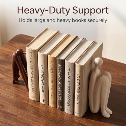 Thinker Statue Bookends for Heavy Books, Abstract Modern Home Decor - Image 3