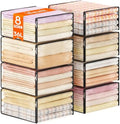 Lifewit 36L Clear Sheet Storage Bags with Zipper 8 Pack, Plastic Sweater Storage Bins for Clothing, Vinyl Foldable Clothes Containers Organizers for Closet, Blankets, Bedding 17.7 x 15.7 x 7.9 Inch by Lifewit