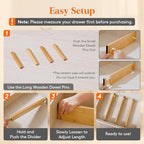 Lifewit 4" High Dresser Drawer Dividers, Adjustable Bamboo Drawer Organizer - Image 6