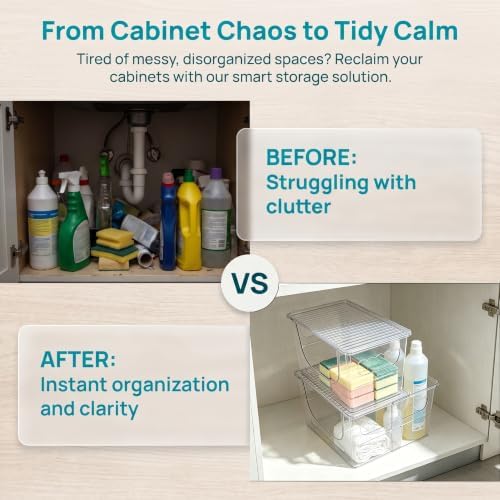 BLULEE 2 Pack Clear Trash Bag Holder, Under Sink Trash Dispenser - Image 3