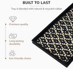 Anji Mountain Heavy Duty Waterproof Rubber Shoe Storage Mat Organizer/Boot Storage Multi Use for Entryway with Coir, Black and Ivory Insert, Fits 4 Pair (46.5" Wide) - Image 3