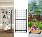 NectaCol Grid Wall Panels, 2 Packs 3'x 6' Gridwall Display Stand with a Base Plate, Black Wire Grid Wall Display Rack, Craft Show Display Grid,Retail Display Stand - Image 6