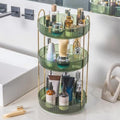 INVSSENE 360° Rotating Makeup Organizer, Bathroom Make Up Spinning Holder Rack, Large Capacity Cosmetics Storage Vanity Shelf Countertop, Fits Cosmetics, Perfume, Skincare(3 Tiers, Green) by INVSSENEORGANIZERS