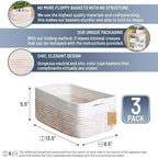 NaturalCozy 13.5”x8.5”x5.5” Rectangle Storage Baskets for Shelves 3 Pack | Cotton Rope Woven Small Baskets for Organizing | Small Storage Bins for Nursery, Bathroom, Closet, Shelf, Decorative - Image 2