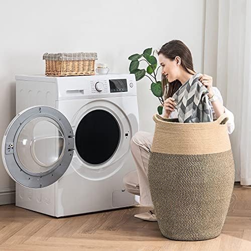 Extra Large Cotton Rope Laundry Hamper Basket, 105L Blanket Basket - Image 5