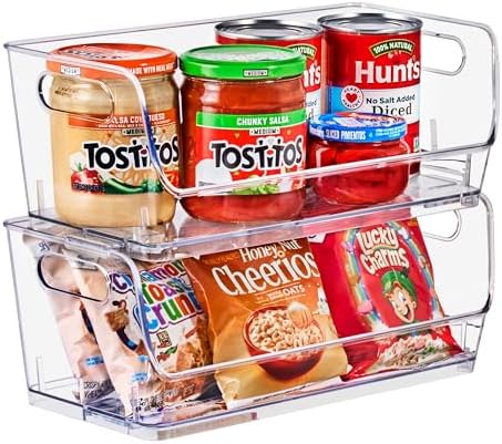 Sorbus Clear Pantry Organizer with Stackable Storage Bins, Open Front by Sorbus
