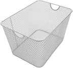 YBM Home Mesh Wire Storage Basket for Shelves, Pantry Organization, and Kitchen - Multipurpose Steel Wire Basket Holder Bin for Organizing Office Supplies, Household Toiletries and Laundry Supplies by YBMHome