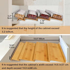 Spice Drawer Organizer with 35 Spice Jars,216 Labels,25 Non-slip Rubber, Bamboo 4 Tier Seasoning Rack Tray Insert for Kitchen Drawers,Cabinets,Countertop,14.6" Wide x 15.8" Deep - Image 2