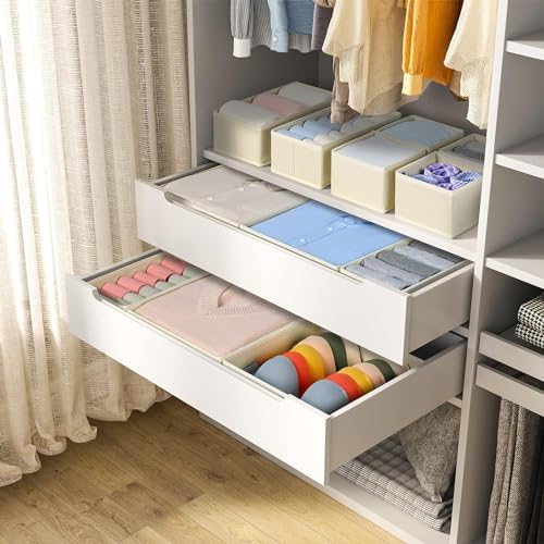 DIMJ Drawer Organizer Clothes, 24 Pack Dresser Organizer, Foldable Closet Organizers and Storage, Fabric Dresser Drawer Organizers, Drawer Dividers for Nursery, Baby Clothes, Underwears, Sock - Image 5