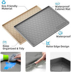 Winisok Waterproof Under Sink Mat 37" x 22", Silicone Mat, Black - Image 2