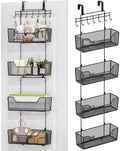 HapiRm Over The Door Organizer - Hanging Door Organizer with 4 Metal Large Capacity Baskets and Adjustable Coat Hook for Bathroom Bedroom Kitchen Pantry Closet Cabinet by HapiRm