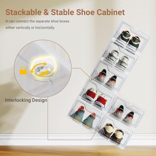 BROVIEW XX-Large Shoe Sneaker Storage Boxes for Size 14, 6 Pack Shoe Boxes - Image 4