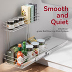 2 Pack Under Sink Organizer 9"W X17"D, Pull Out Cabinet Organizer 2 Tier, - Image 5