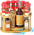 SpaceAid 2 Tier Bamboo Spice Rack Organizer, Lazy Susan Turntable for Cabinet, Home Kitchen Spices Spinning Rotating Shelf Racks for Pantry Seasoning Bottle Holder Storage (Two Tier, Natural) by SpaceAid