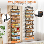 8 Tier Pantry Door Organizer Storage Spice Rack Adjustable Basket 73.35"H - Image 6