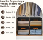 Homsorout Large Storage Bins with Lids - 6 Pack Foldable Decorative Organizers with Clear Windows & Handles, Cube Storage Organizers for Clothes, Blankets, Sweaters, CD, Black - Image 6
