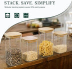 LIBWYS 12-Pack Glass Pantry Storage Jars with Bamboo Lids(0.76/1.22/1.67Qt) - Image 4