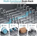 TOOLF Extendable Dish Drying Rack for Small Kitchen Counter, Gray - Image 4