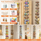 Hongtamoya 8 Tier Over The Door Organizer, Adjustable Hanging Door Organizer with 8 Wire Baskets 6 Hooks, Behind The Door Storage for Pantry Closet Bedroom Bathroom Cabinet Kitchen Laundry Room, Black - Image 7