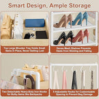 2-in-1 White Shoe Rack for Closet with Purse Organizer, 5-Tier - Image 4