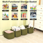 ICERZCZ Storage Basket for Shelves, Small Baskets for Organizing, Woven Cotton Rope Baskets for Storage, Book Basket, Decorative Shelf Basket, 12.5"Lx9.1''Wx7.9''H (4 Packs) Green - Image 4