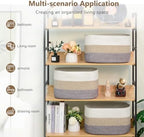 ECDYQXVU 15x10x9 Inch Woven Cotton Rope Storage Basket, 3 Pack - Image 5