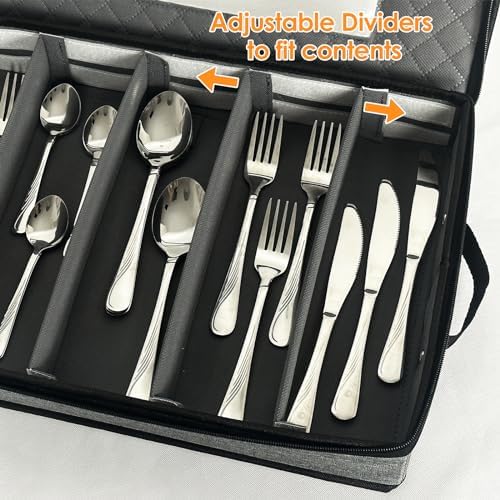 Silverware & Flatware Storage Organizer with Lid, 2 Pack Gray - Image 2