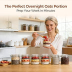 ComSaf 17 oz Overnight Oats Containers with Lids 6 Pack Wide Mouth - Image 4