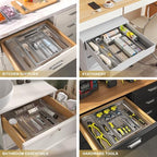 Sedegn Silverware Organizer Metal Mesh, Large Drawer Organizer, Utensil Cutlery Tray for kitchen drawers, Expandable Flatware Organizer with 8 Compartment Silver 11.6"~20" x 17.3" - Image 6