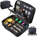Yueieoun Professional Barber Clipper Case Organizer Bag with Adjustable Dividers, Detachable 6-Slot Scissors Panel, Travel Grooming Tool Storage - Fits Wahl/Andis/Hatteker by Yueieoun