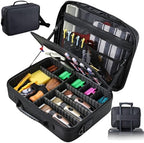 Yueieoun Professional Barber Clipper Case Organizer Bag with Adjustable Dividers, Detachable 6-Slot Scissors Panel, Travel Grooming Tool Storage - Fits Wahl/Andis/Hatteker by Yueieoun