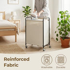 GRANNY SAYS Laundry Hamper, Large Cart with Wheels and Handles, Beige, 110L - Image 4