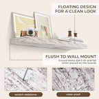 RICHFOCUS Long Floating Shelves for Wall 2Pack|Rustic White|40" Lx8 D - Image 4