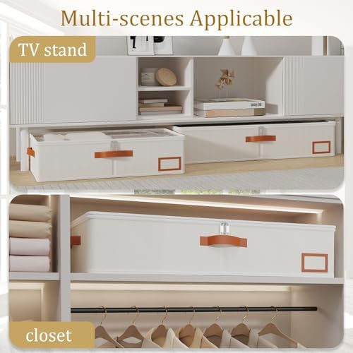 Yawinhe 48L Under Bed Storage Containers,2 Pack Blanket Bags,Beige - Image 5