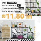 HUBSON Wire Cube Storage Organizer, Book/Toy/Craft/Potted Plants and petCloset Organizers and Storage Shelves, 25-Cube Freely Combinable Metal Grids Storage Shelf,Black Plus Iron - Image 5