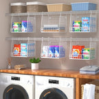 PUPPYCUTE 3 Pack Laundry Room Organization and Storage, Hanging Wire Basket for Laundry Closet Wire Shelves, Laundry Closet Organizers and Storage Basket, Heightened Version - Image 2