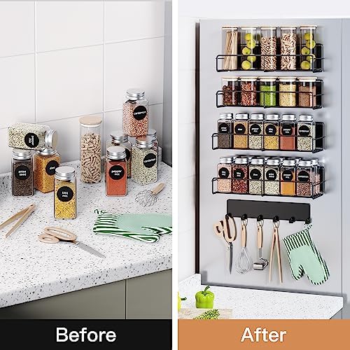Mystozer Metal Magnetic Spice Rack for Refrigerator Black, 5 Pack - Image 5
