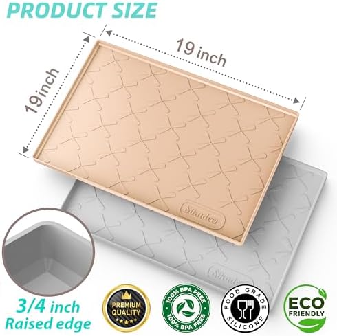 SIKADEER Waterproof Under Sink Mat 19" x 19" Silicone Mat Cabinet Protector - Image 3