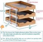 OCG Pull Out Cabinet Drawer 20" W x 21" D, 3 Tier Pull Out Cabinet Organizer, Heavy-Duty Slide Out Drawer for Cabinets, Organization for Kitchen, Pantry, Bathroom - Image 2