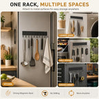 2Pcs Magnetic Key Holder For Fridge With 10 Hooks, Magnetic Utensil Holder For Wall, Strong Magnetic Key Hanger Hook Organizer, Magnent Key Rack For Kitchen Metal Door Grill Tool Coat Towel Purse - Image 7