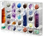 Cinnvoice Rock Display Case 35 Grids,Transparent Border, Square by QinYee
