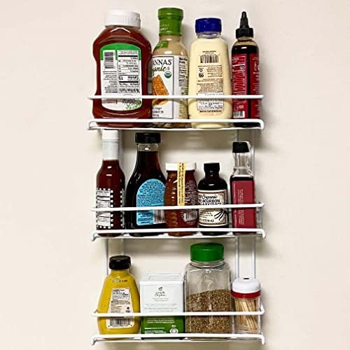 Evelots 2-Pack 3-Tier Spice Rack Organizer Door/Wall Mount Holds 36 Bottles - Image 7