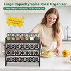 EsLuker.ly Spice Seasoning Rack Organizer Kitchen Countertop, 4 Tier Bamboo - Image 2