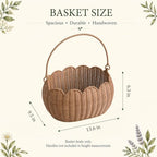 Large Wicker Picnic Basket, Handwoven Garden Harvest Basket for Gathering Vegetables Flowers Fruits, Woven Rattan Style Basket with Handles for Picnic Outdoor Storage Gardening Organization - Image 2