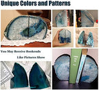 Teal Agate Bookends Heavy Duty Geode Stone Book End Holders Decorative - Image 6