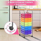 COSTWAY 10-Drawer Rolling Storage Cart, Utility Mobile Trolley - Image 5